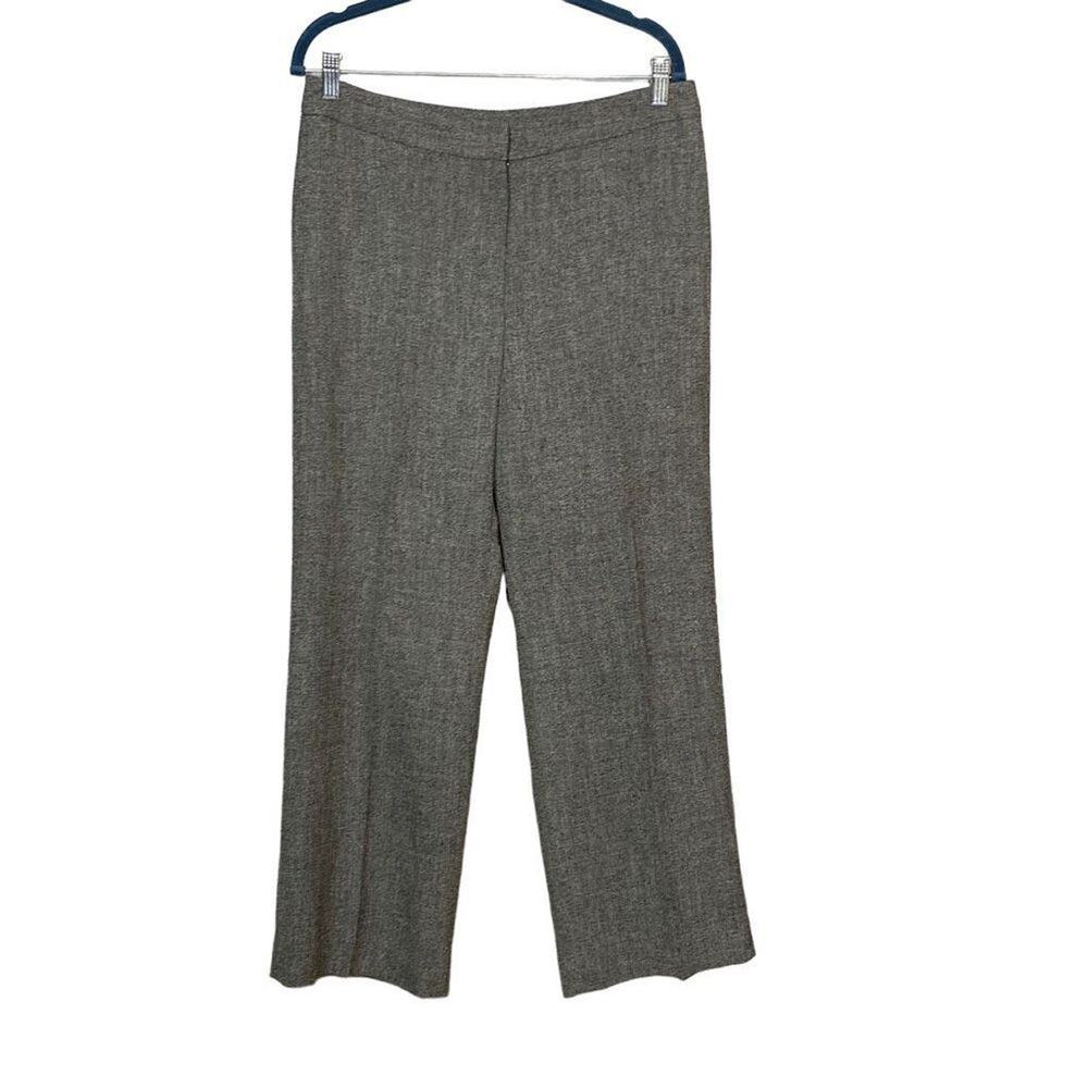 Evan Picone Women's Gray Speckled Mid-Rise Straight-Leg Dress Pants Size 8